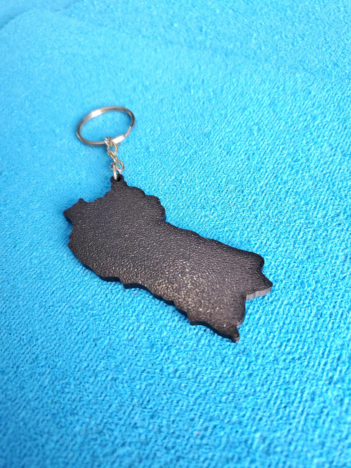 Llavero Mapa de Puerto Rico con Flor de Maga
