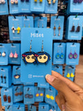 Aretes Niña Exploradora de Pelo Azul